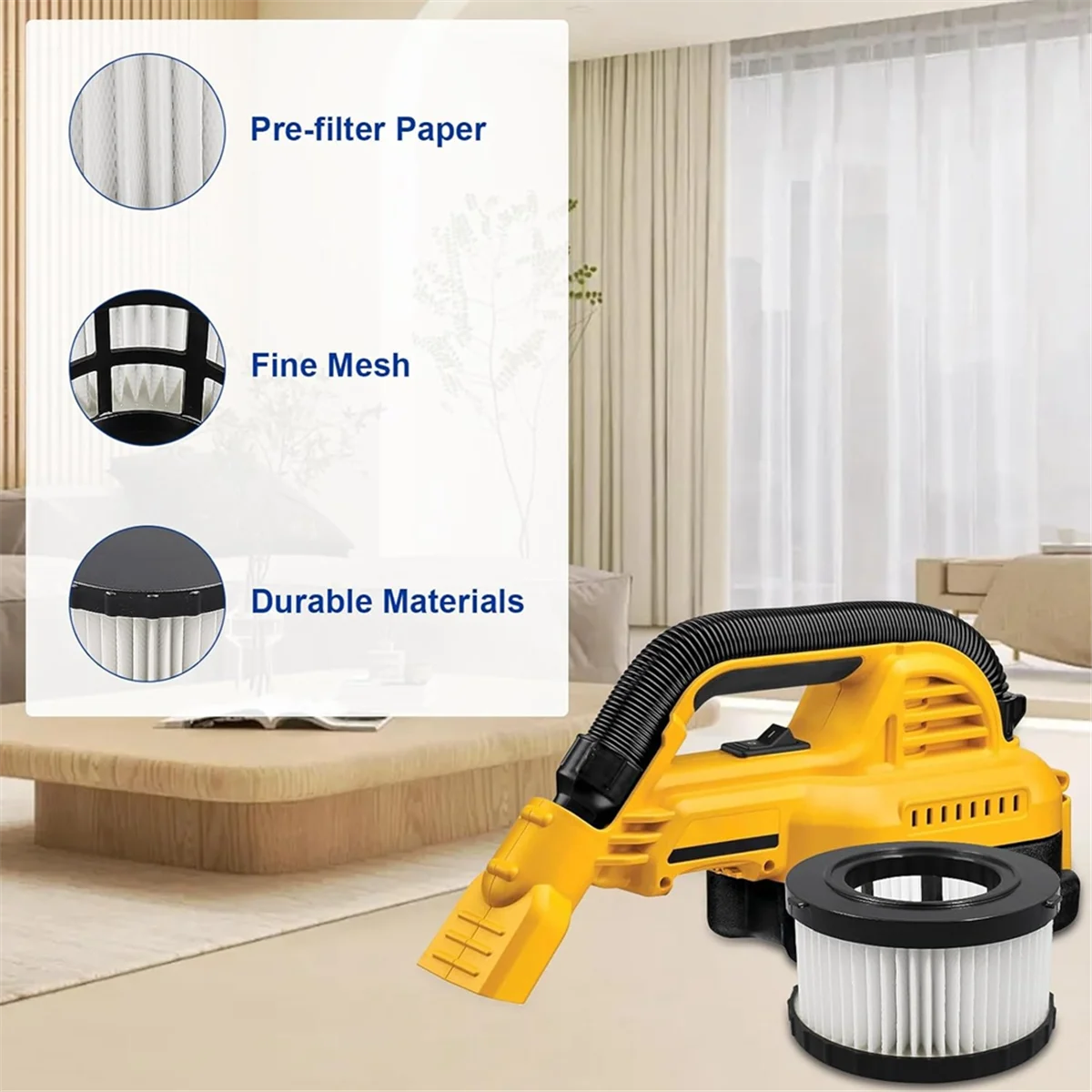 Сменный HEPA-фильтр DC5151H для пылесоса Dewalt DC515 DCV517 DCV517B 6 упаковок