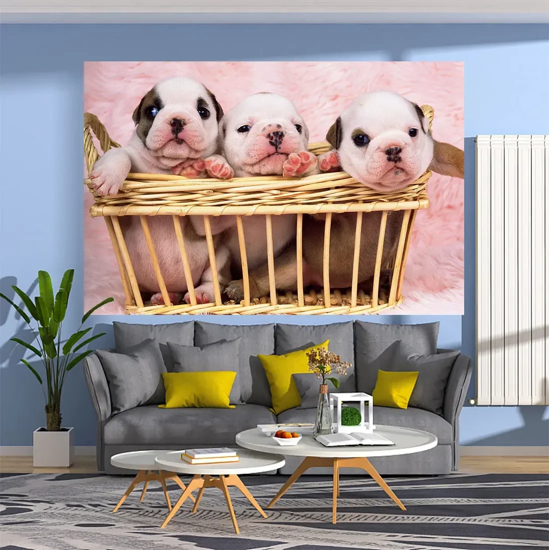 Коврик для йоги с милым принтом собаки питбулы померанский шпиц настенные