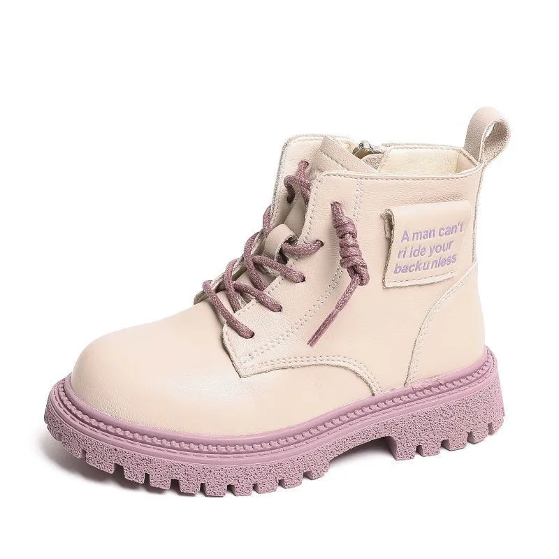 

2022 New Winter Children Shoes PU Leather Waterproof Martin Boots Kids Snow Boots Girls Boys Rubber Boots Fashion Sneakers 26-37