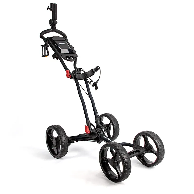 

PLAYEAGLE Foldable Multifunction 4 Wheels Golf Trolley Aluminum Alloy Bag Pull Push Cart With Bottle Umbrella Holder