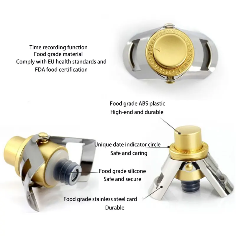 Герметичная заглушка для бутылки вина надувной замок шампанского из нержавеющей