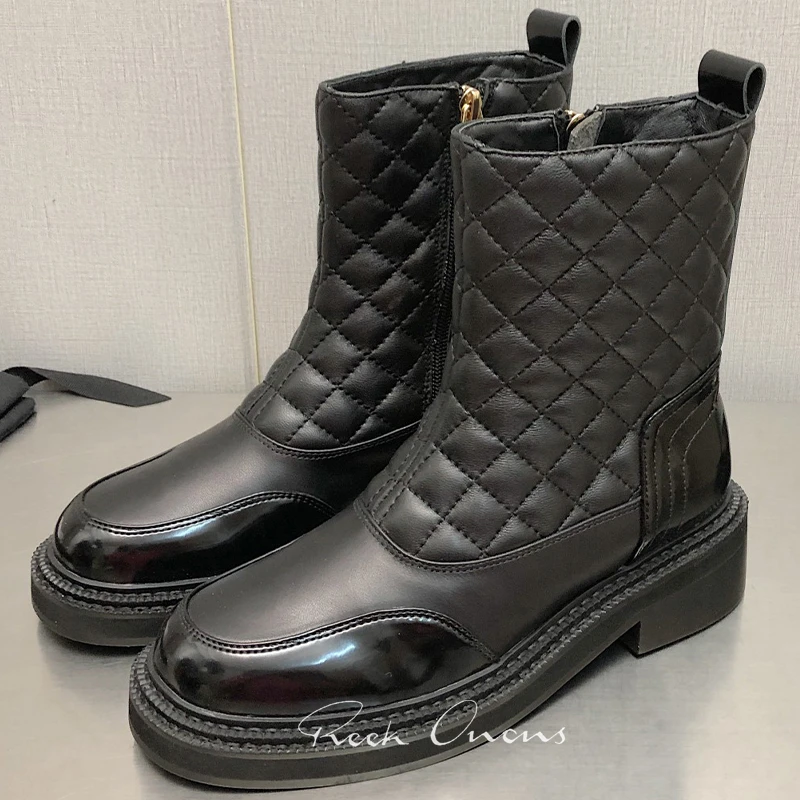 

Женские короткие ботинки с ромбовидным узором, удобные ботильоны на толстой платформе с ромбовидным узором, осень 2023