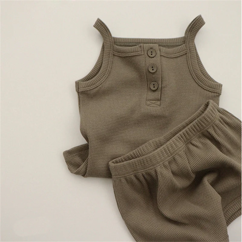 

Lawadka 1-5Years Baby Boys Girls Sets Summer Clothes Sleeveless Vest +Shorts 2Pcs Home Set Costume Cotton Kids Boys Clothing New