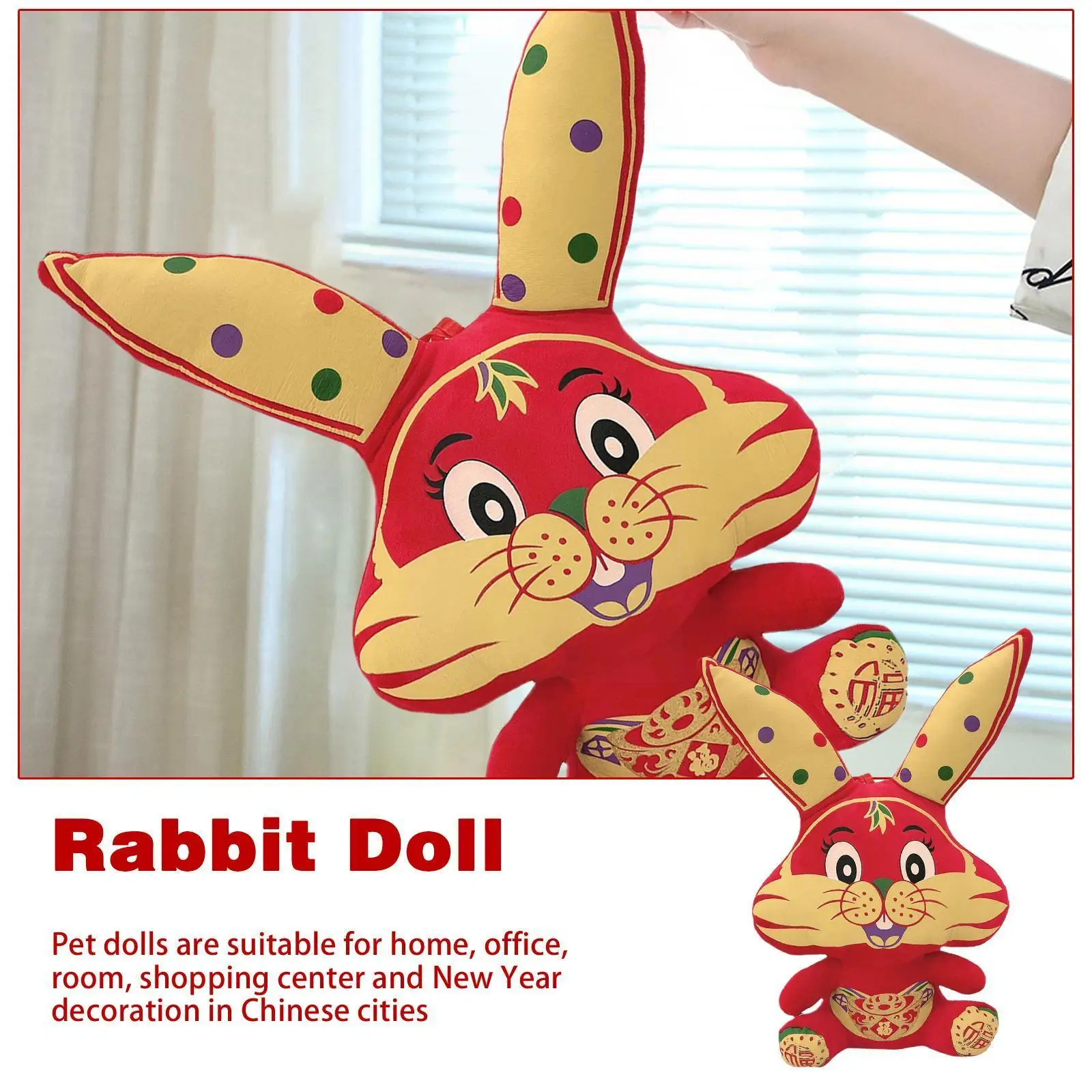 

2023 китайский новогодний талисман, плюшевый кролик, кукла, мягкие животные, кролик, игрушки для украшения дома, детские подарки L3K6