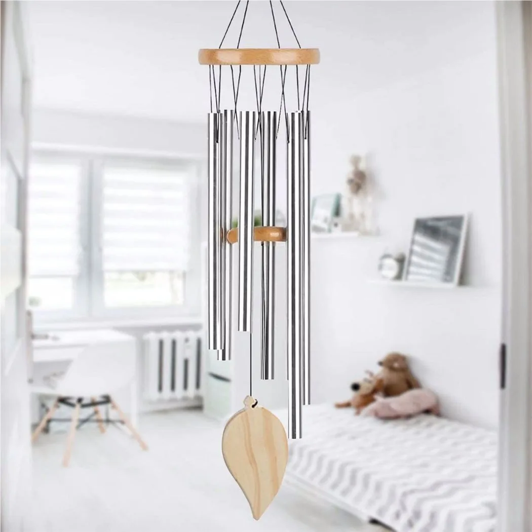 

1Pc Outdoor Garden Bronze Wind Chime Lucky Bell Beads Decoration Family Pendant Money Tree 6 Tubes Windchimes Crafts Home Decor