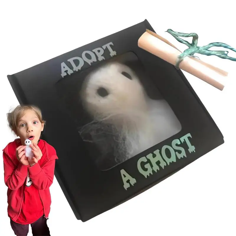 With A Tiny Scroll Supernatural Felt Mini Ghost Doll Companion Toy Spooky Halloween Decor Gift