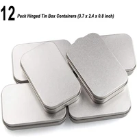 home organization hinged tin box candy cosmetics herbs mini candles round edges silver store various tiny things