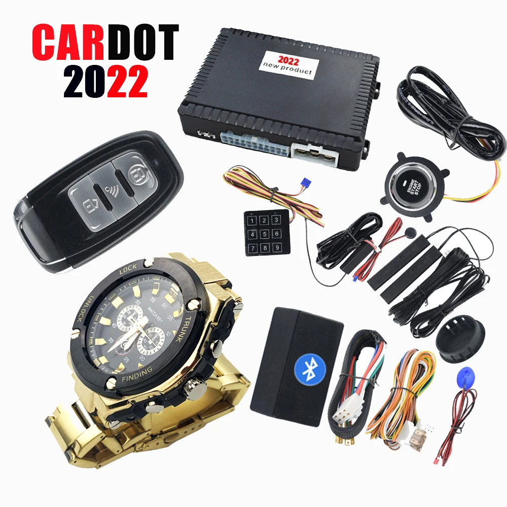 

Cardot Car Smart Key Remote Ignition Button Keyless Entry Push Button Start Stop Car Alarm Security System Russian Portuguese