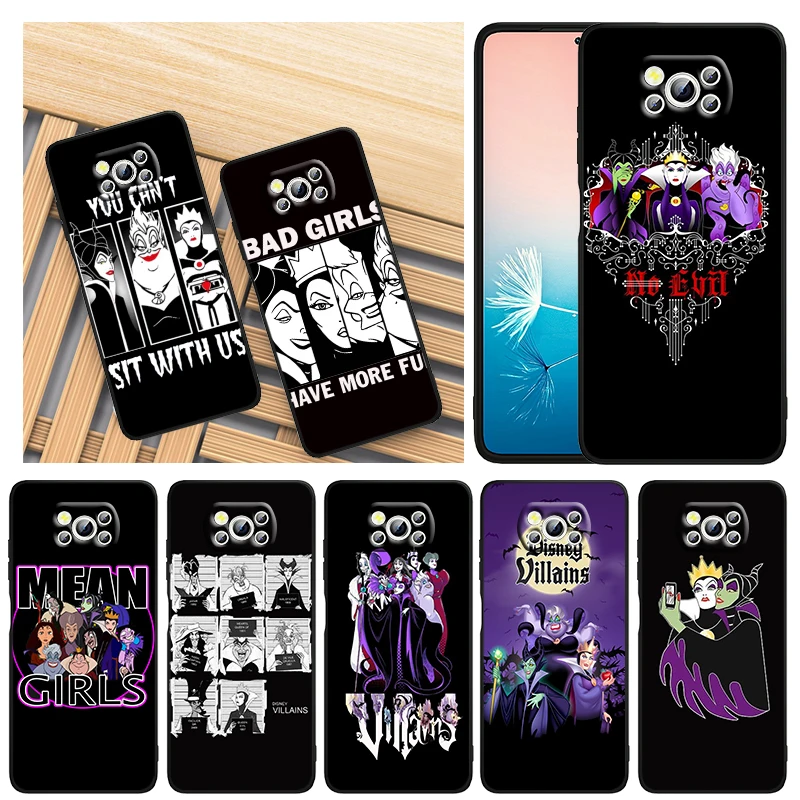 

Phone Case For Xiaomi Mi Poco X4 X3 NFC F4 F3 GT M4 M3 M2 X2 F2 Pro C3 C40 C3 5G Shell Disney villains combo Black Cover