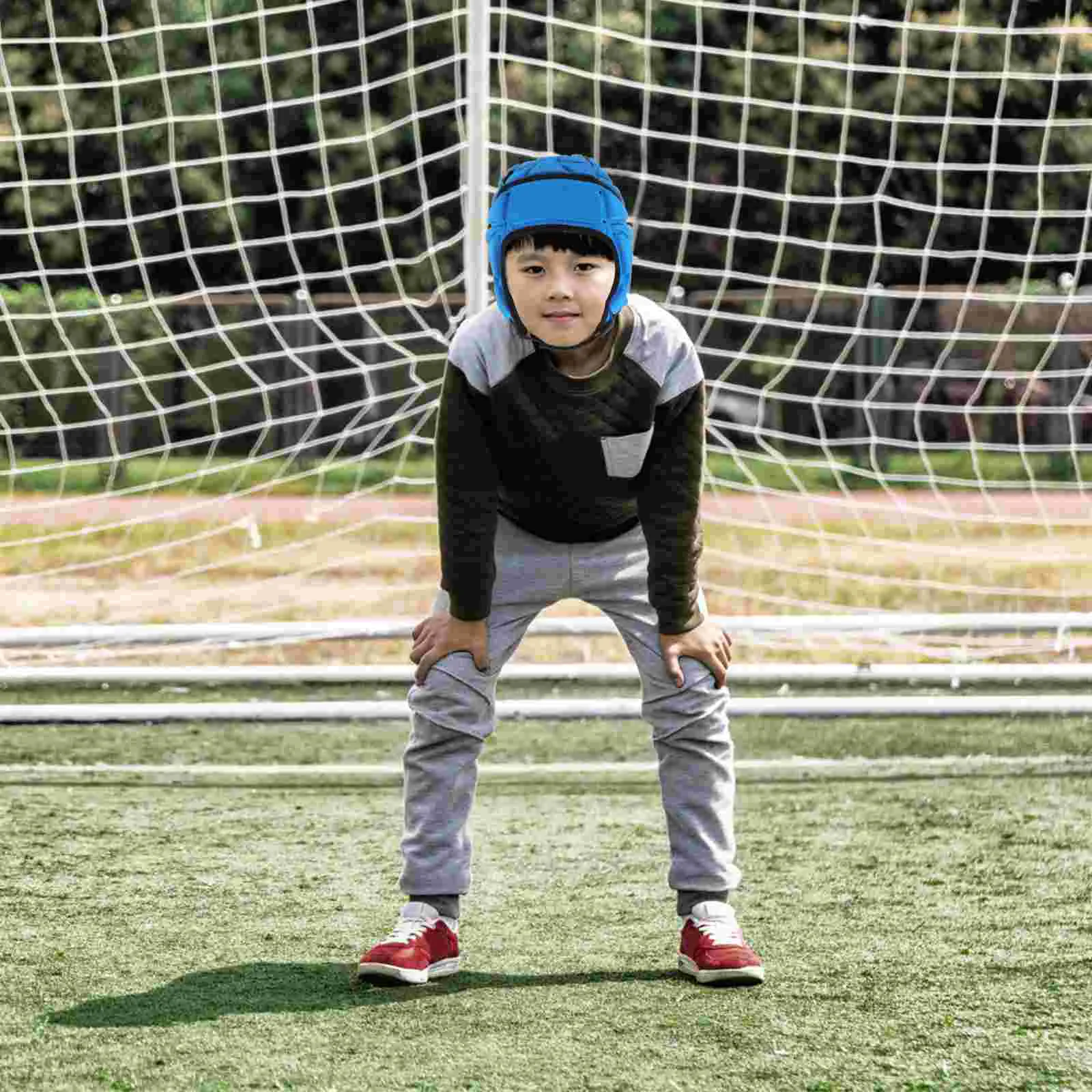 

Footballs Kids Football Youth Adjustable Rugby Headgear Flag Football Goalie Gear Hockey Toddler