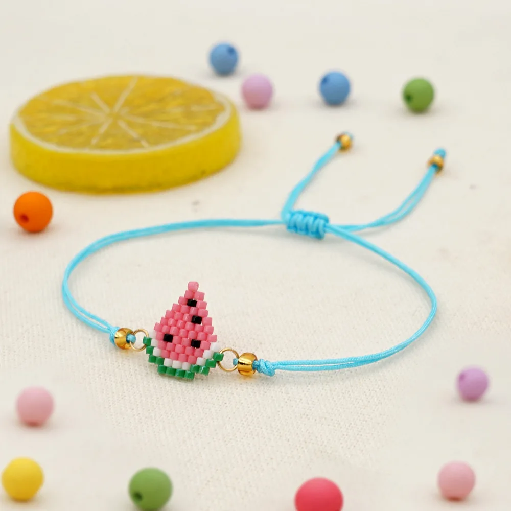 

Miyuki Rice Beads Hand-woven Turtle Beaded Small Bracelet Girls Watermelon Bracelet Women