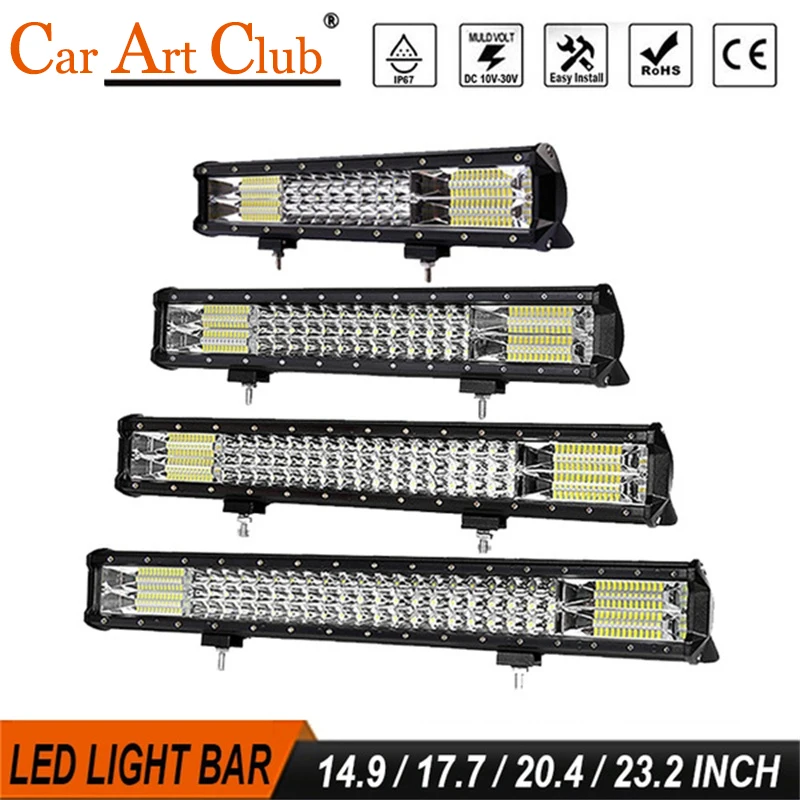 7D Tri-row Led Work Light Bar Flood Spot Combo Beam Off Road 4WD Car Truck SUV UTE ATV Driving Lights 12V 24V 6000K