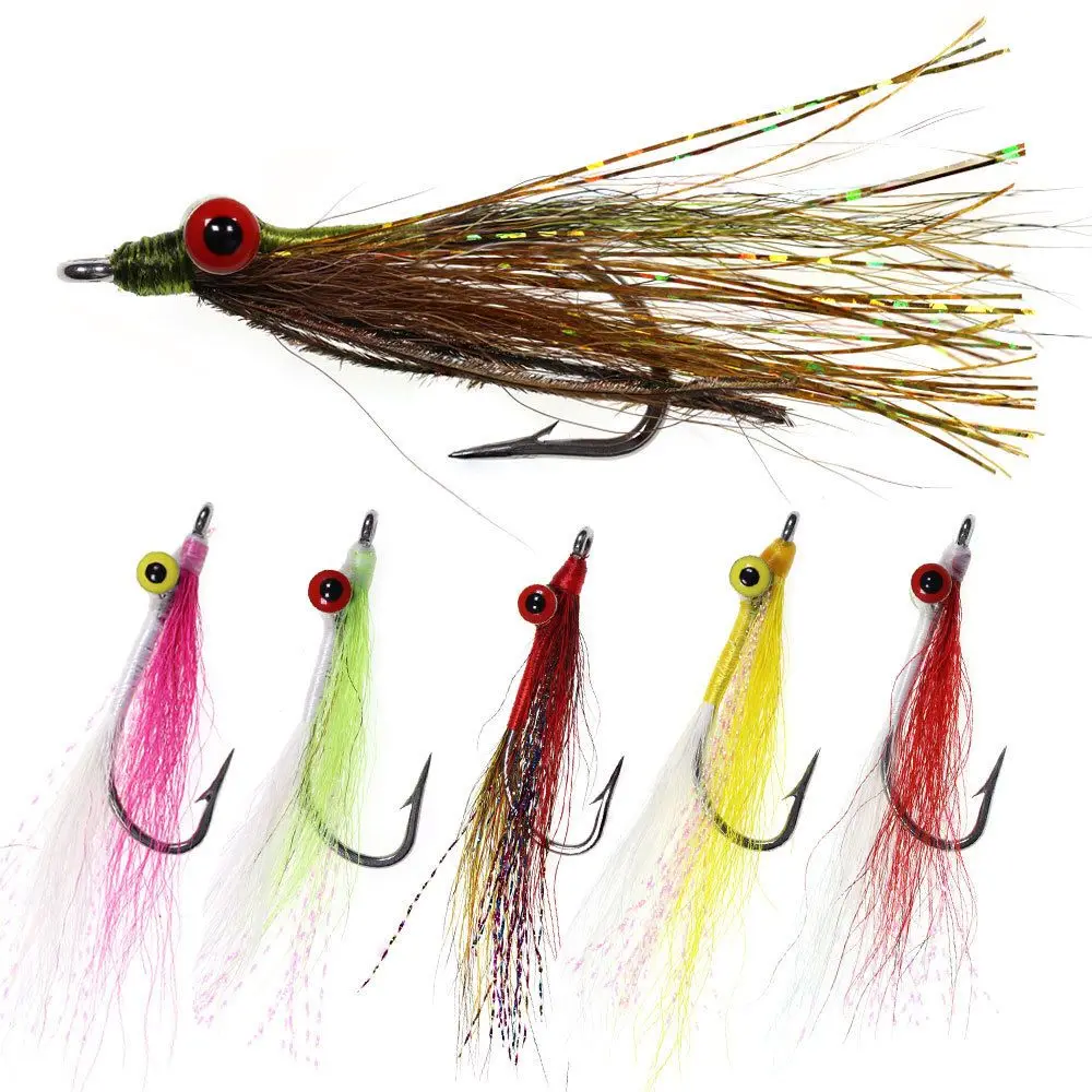 

2# Clouser Streamers Tools Stainless Steel Hook Saltwater Fishing Artificial Lure Bait Deep Minnow Flies