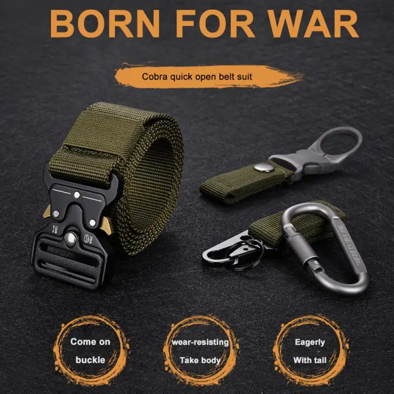 

Army Belt Set Men Outdoor Hunting Tactical Multi Function Combat Survival High Quality Marine Corps Nylon Waistband Suit