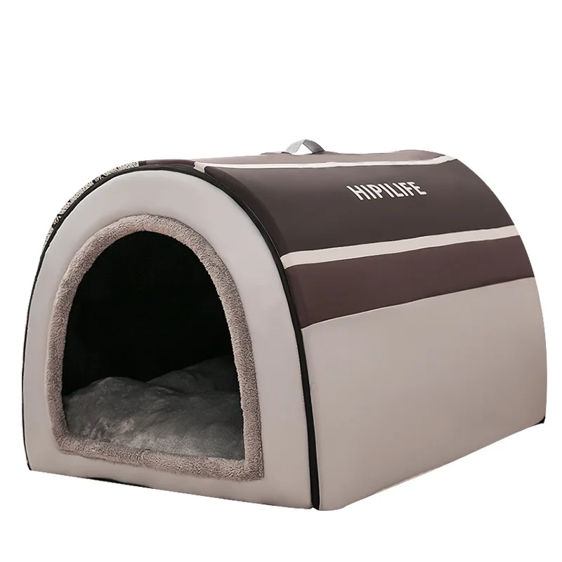 Buy Inverno Gato de Estimação Cama Do Cão Dobrável Casa Villa Cão Dormir Caverna Ninho Canil Removível Quente Fechado Sofá Pet Abastecimento лежанка для собак