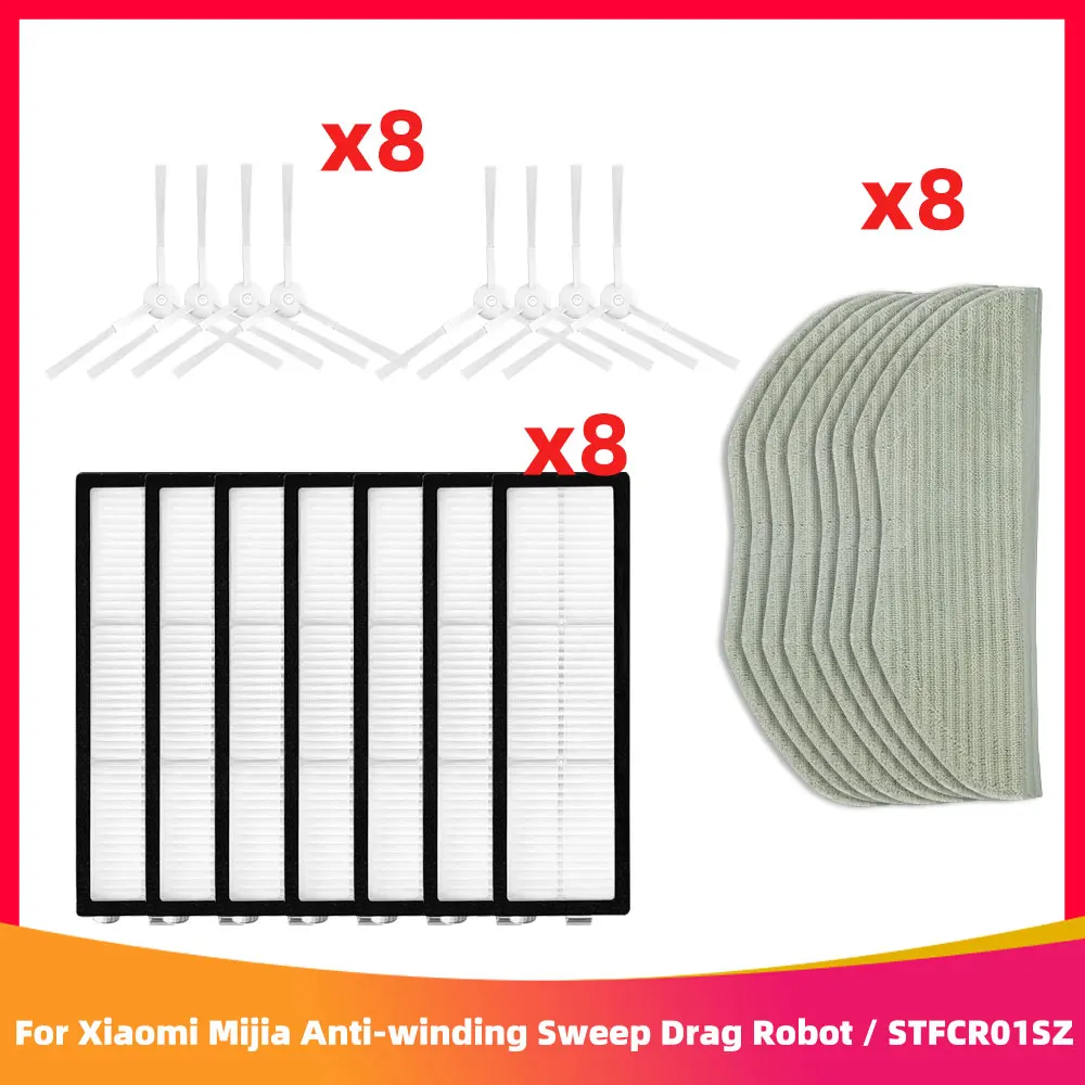 

For Xiaomi S10T Mijia Anti-winding Sweep Drag Robot Vacuum STFCR01SZ Replacement Spare Parts Side Brush Hepa Filter Mop Rag