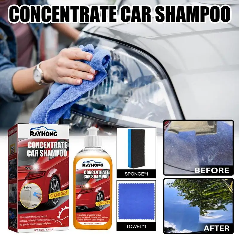 

Car Wash Shampoo 100ML Multifunctional Large Capacity High Concentration Super Cleaning Tools Car Polish Coating Wax Soap