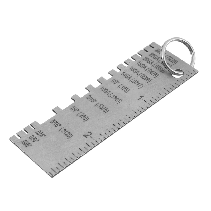 

Metal Sheet Thickness Gauge Welding Gage Soldering Inspection Tools Stainless Steel Portable Welder Ruler Wire Gauge