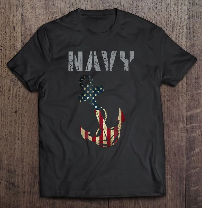 

Футболка мужская с изображением морского американского флага якоря, Графитовая одежда для гольфа, одежда для спортзала, аниме