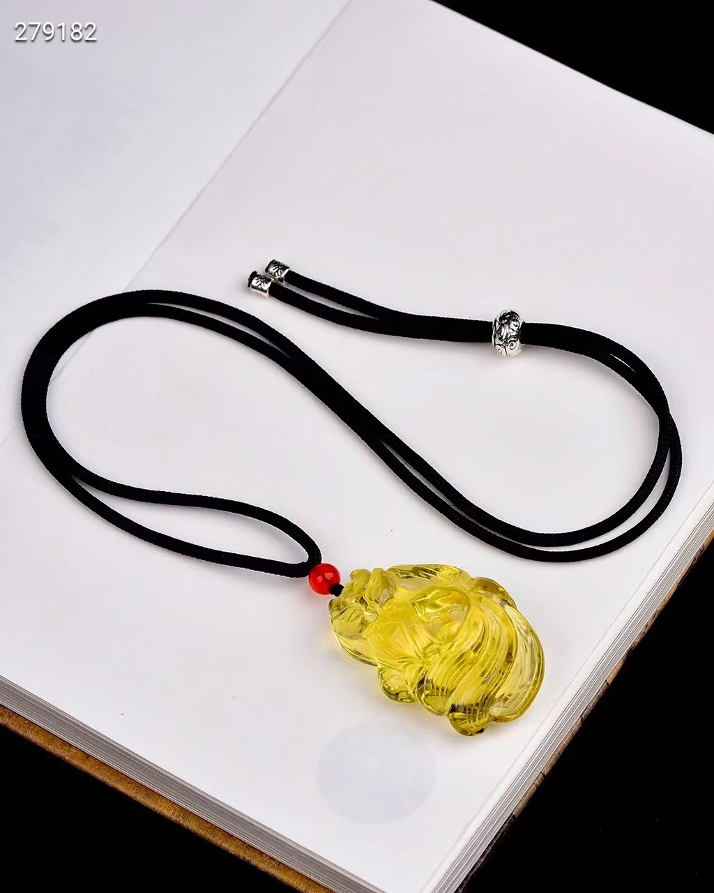Natural Yellow Citrine Quartz 9 Tails Fox Pendant Necklace 46*30*19mm Brazil Women Jewelry Clear Citrine Beads Necklace AAAAA