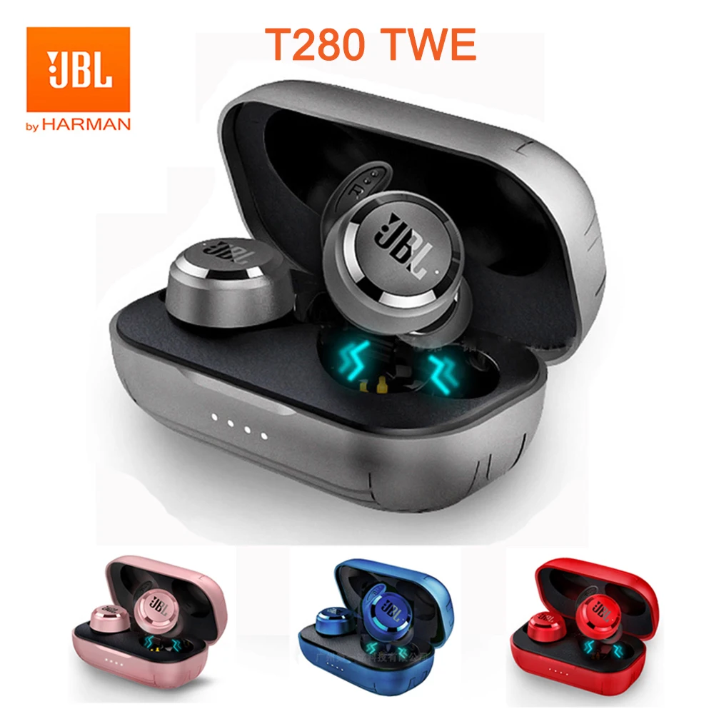 

JBL T280 TWS Wireless Bluetooth Earphone Sports Earbuds Bass Jbl Headphones Waterproof Headset Charging Case