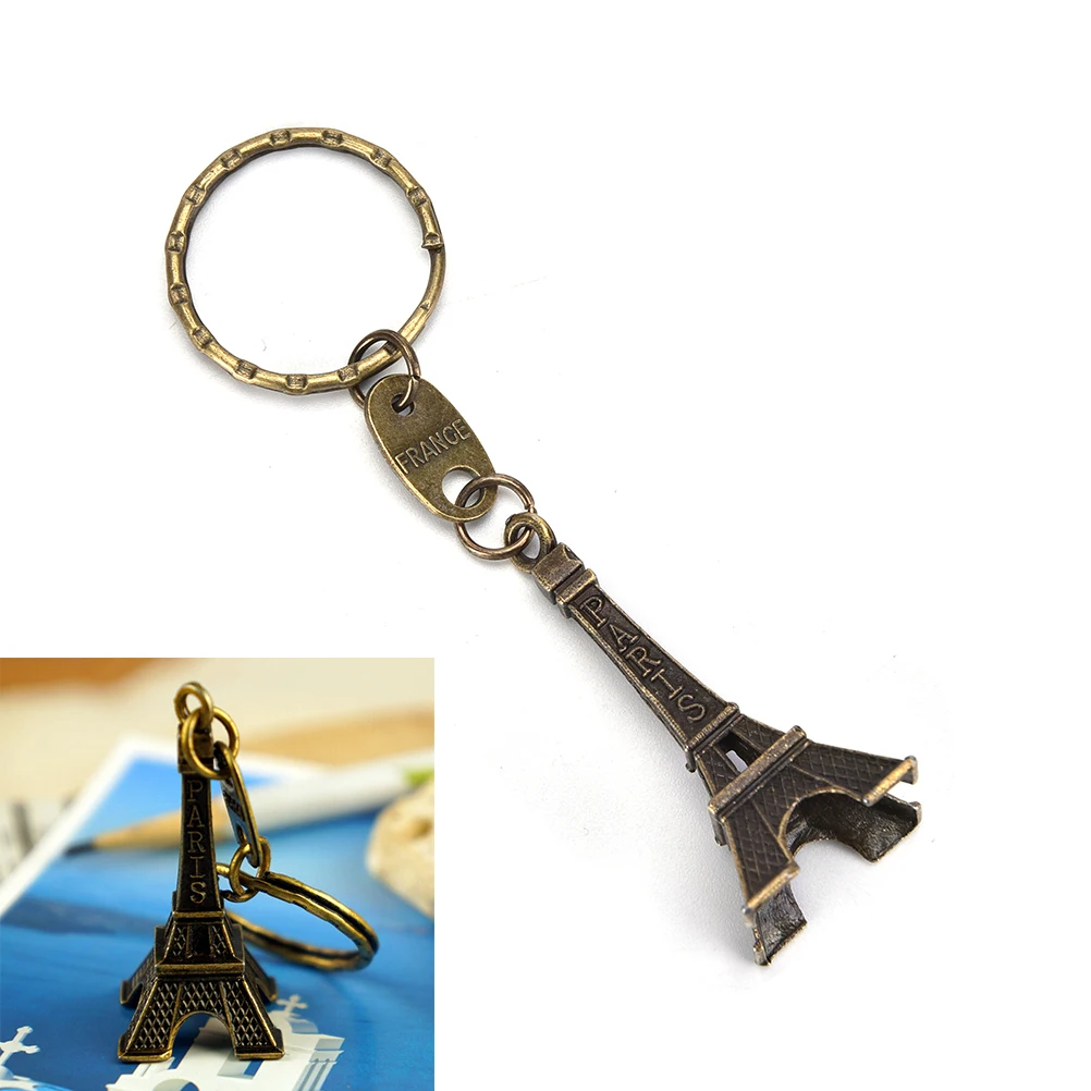 

1PC Paris Eiffel Tower Keychains Bronzed 5cm Height Metal Creative Model Keyring For Christmas Gift