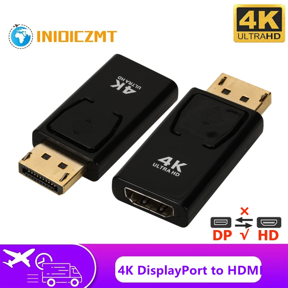 

4K DisplayPort To HDMI-compatible Adapter Converter Display Port Male DP To Female HD TV Cable Adapter Video Audio For PC TV