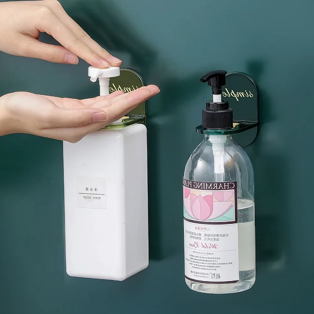 Настенная самоклеящаяся полка для бутылок с шампунем органайзер жидкого мыла и