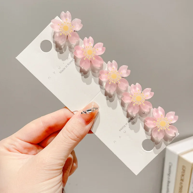 5 шт. милые детские яркие заколки Сакура головные уборы Принцесса заколка для