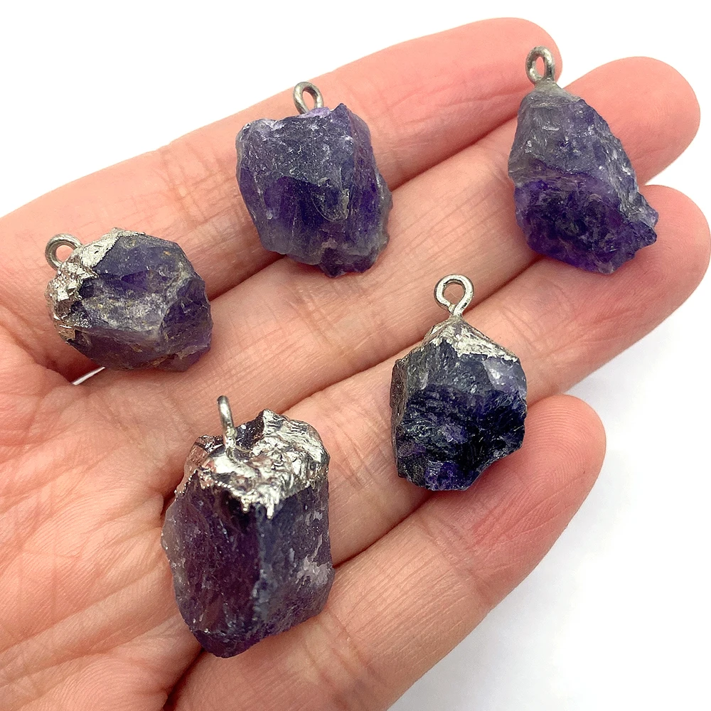 

Exquisite Natural Stone Irregular Amethyst Pendant 12-25mm Crystal Charm Making DIY Necklace Earrings Jewelry Accessories 1pcs