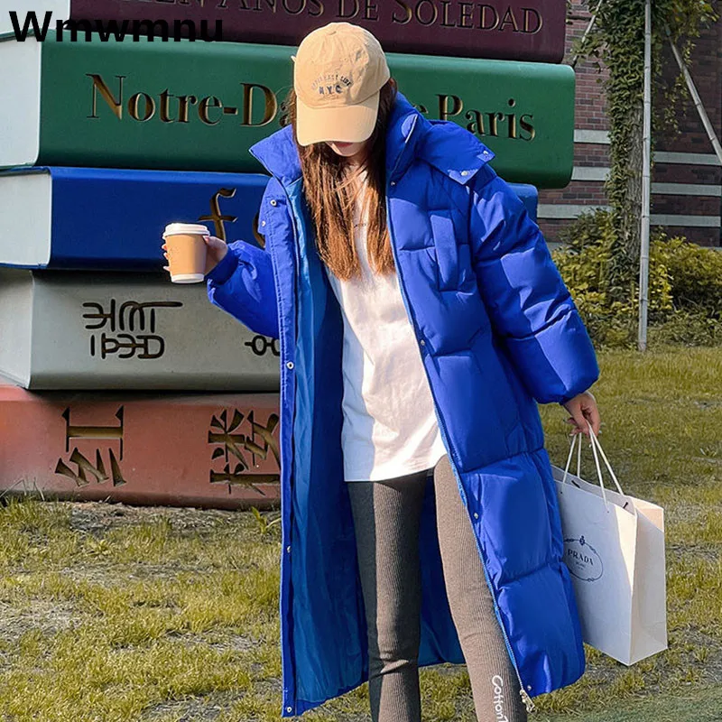 

Winter Women's Down Cotton Parkas Casual Loose Thicken Hooded Long Coats Warm Snow Wear Padded Jackets Fashion Female Overcoat