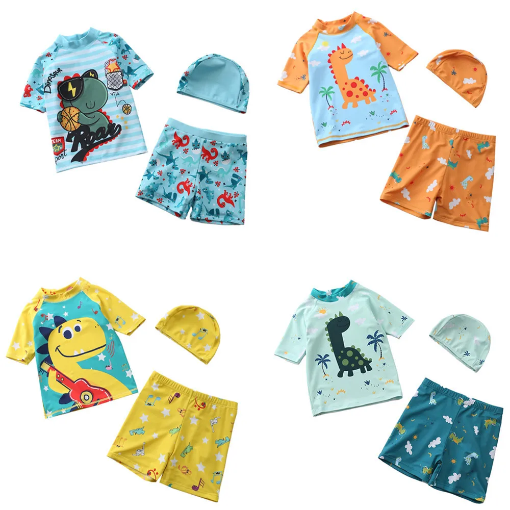 

New Children's Summer Swimsuit Boys Split Three-Piece Dinosaur Shark Baby Large, Medium And Small Children's Baby Swimsuit