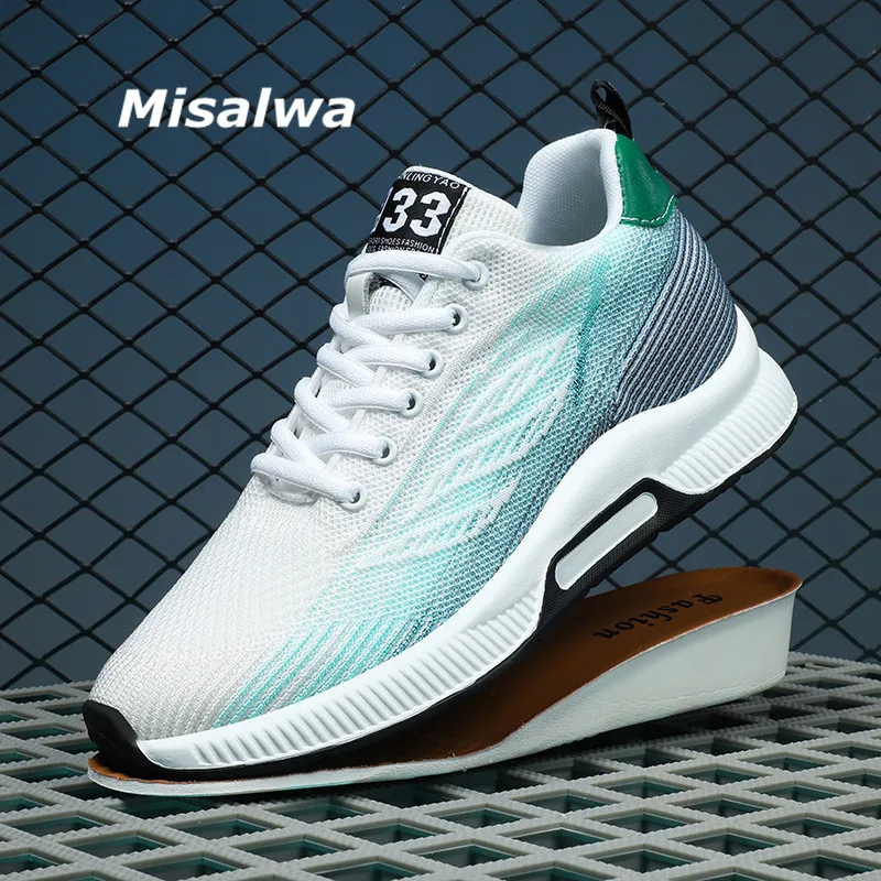 

Misalwa 6CM Elevator Men Sneakers Relax Breathable Mesh Men Casual Shoes Summer Invisible Height Increase Shoes Taller