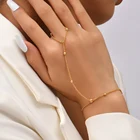 Новинка 2022, женский ручной браслет, звено цепи, кольцо на палец, медные бусины, цепочки, подключенные руки, жгуты, браслеты для женщин