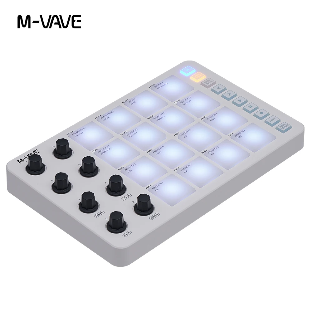 M-Vave SMC-PAD lanchpad портативный дизайн контроллер MIDI sem fio перезаряжаемый аккумулятор 16