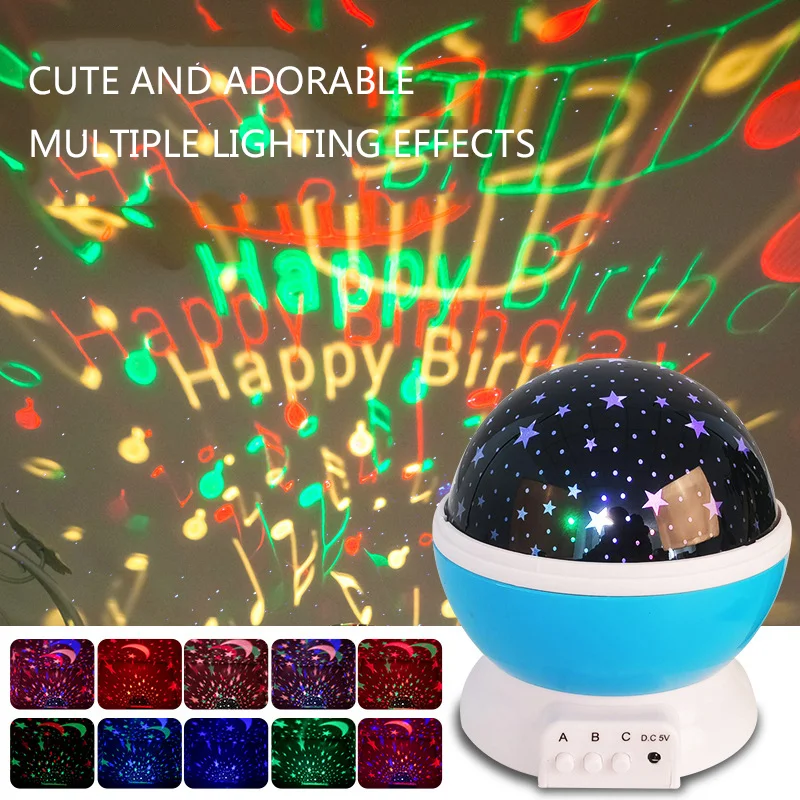 Dreamy romantic rotating starry sky light dazzling bedroom full of stars projection lamp night light moon lamp GL423