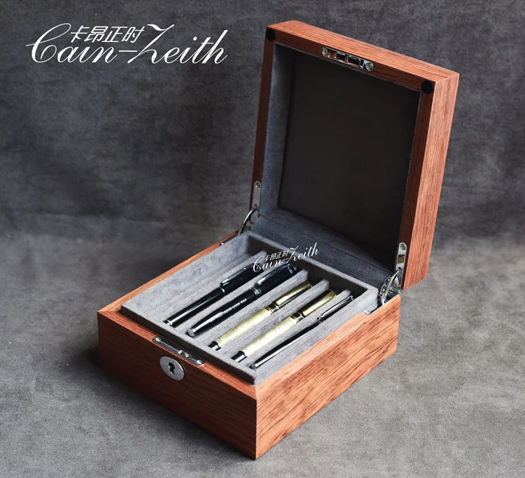 High Quality Solid Wood Pen  Storage Box Brazilian Rosewood 12 Bit Pen Cabinet