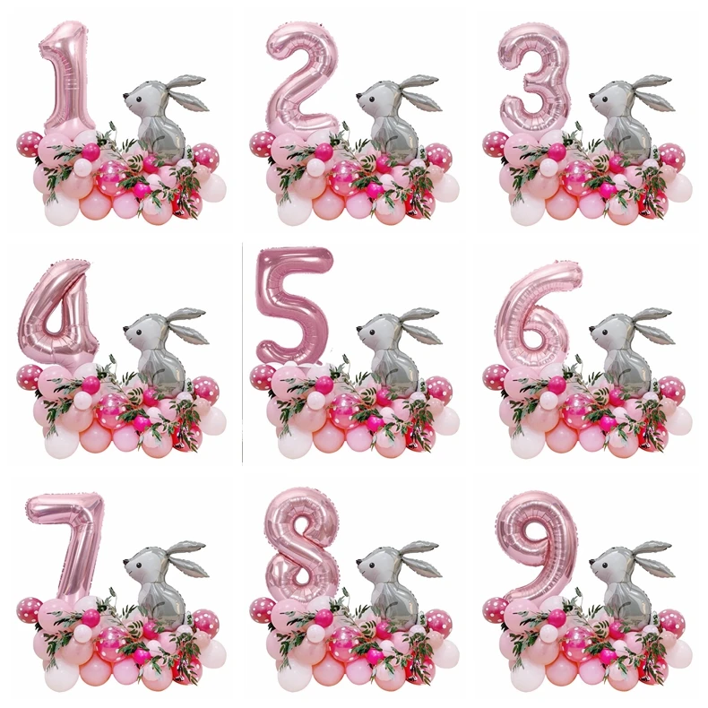 

Серый Пасхальный мультяшный Кролик Воздушный шар розовый 40 дюймов цифры воздушный шар кролик Декор для вечеринки на день рождения Дети Девочка полезный фольгированный шар