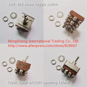 Original new 100% high-quality KN1-403 screw toggle switch 12pin 3gear 8A250V opening 12MM