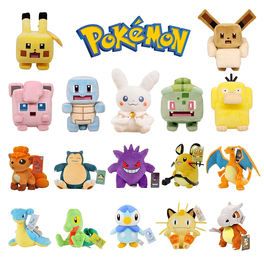 

41 Styles Pokemon Plush Toy Pillow High Quality Have Tag Pikachu Stuffed Doll Big Size Eevee Charmander Squirtle Bulbasaur Gift