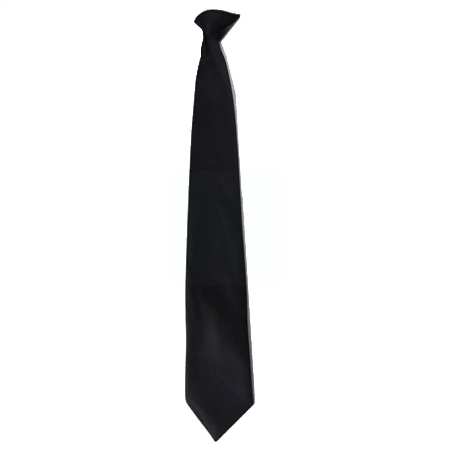 

Fashion Simple Clip On Tie Men Uniform Black Clip Buckle Pre-tie Neck Tie For Business Butler Wedding Funeral Securi W7a0