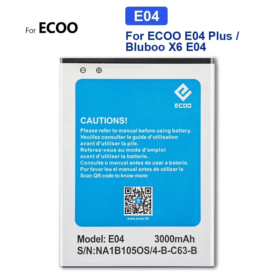 Replacement Battery for ECOO E04 Plus/for Bluboo X6 Cell Phone 3000mAh Plus