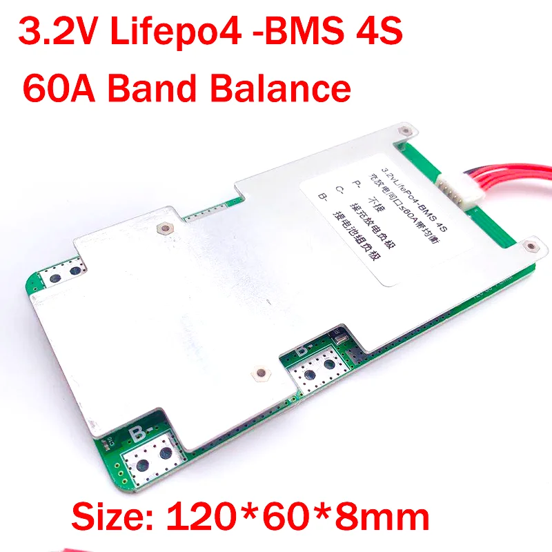 

12.8V 4S 3.2VLifepo4 -BMS PCB short circuit overcharge and overcurrent protection board with balance