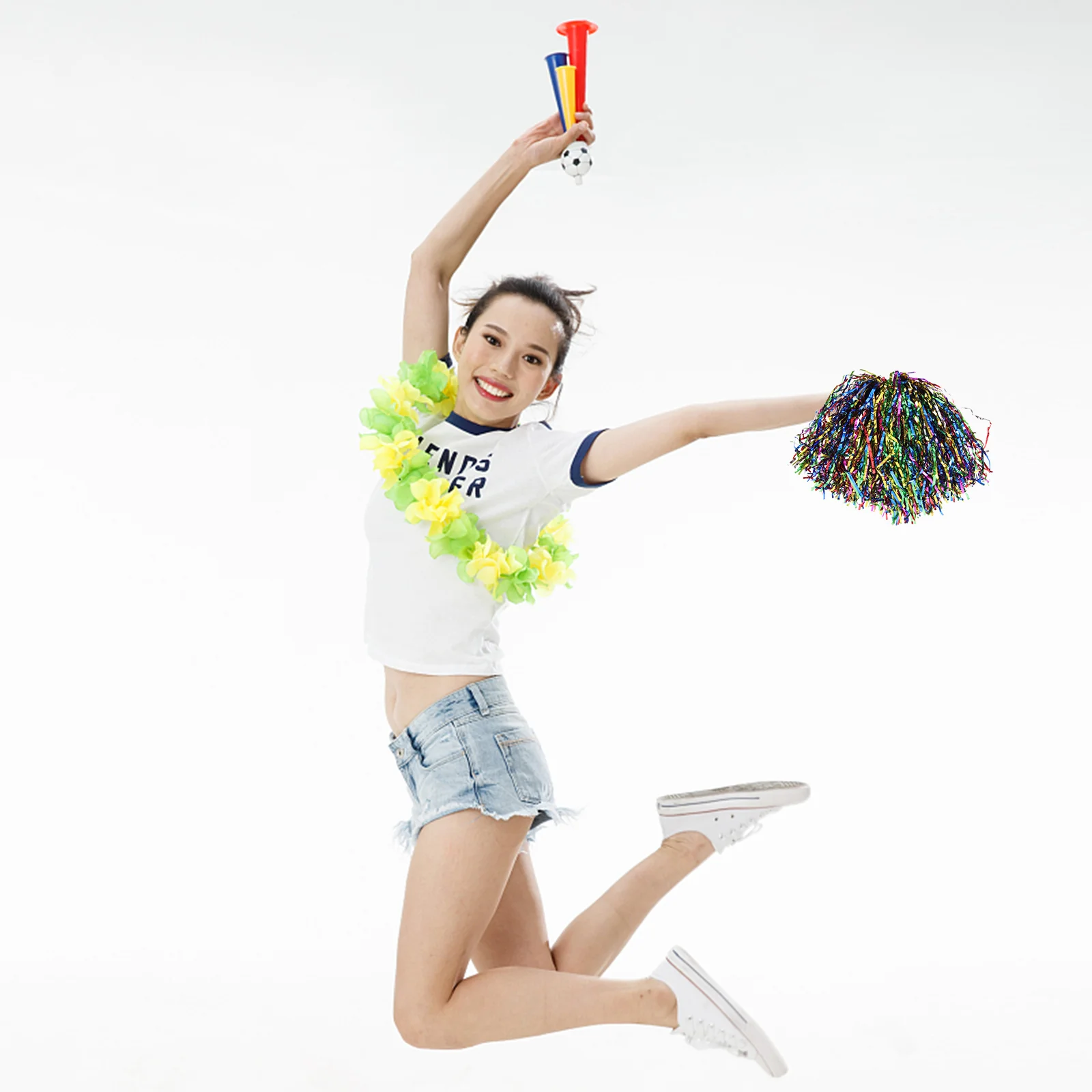 

10 Pcs Cheerleading Prop La Flower Pom Poms Cheering Pompoms Sports Meeting Plastic Small