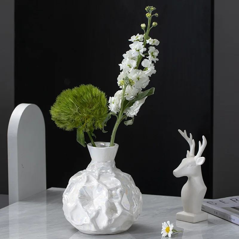 

Керамическая ваза, для дома, гостиной, спальни, цветы сушеные, легкие, Роскошные цветы