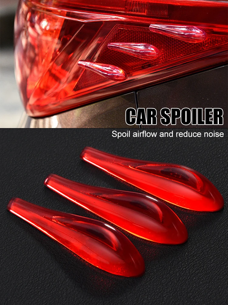 

6pcs Car Spoiler Sticker Bumper Strip Door Reflective Tail Light Decoration Airflow Sticky Kit Anti Collision Auto Accessories