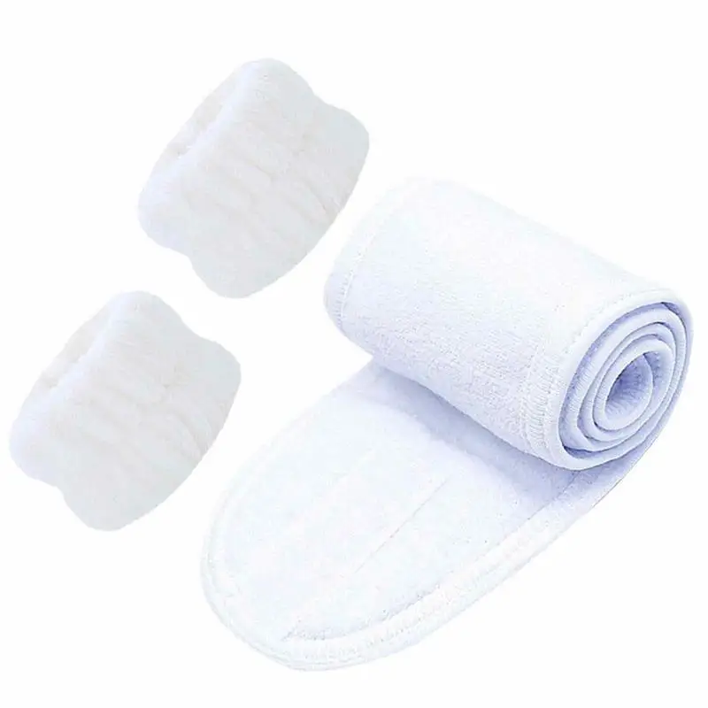 

Wrist Spa Wash Bands Microfiber Wrist Spa Wrist Bands Facial Headband Set Wrist Bands For Washing Face Absorbent Wrist Bands