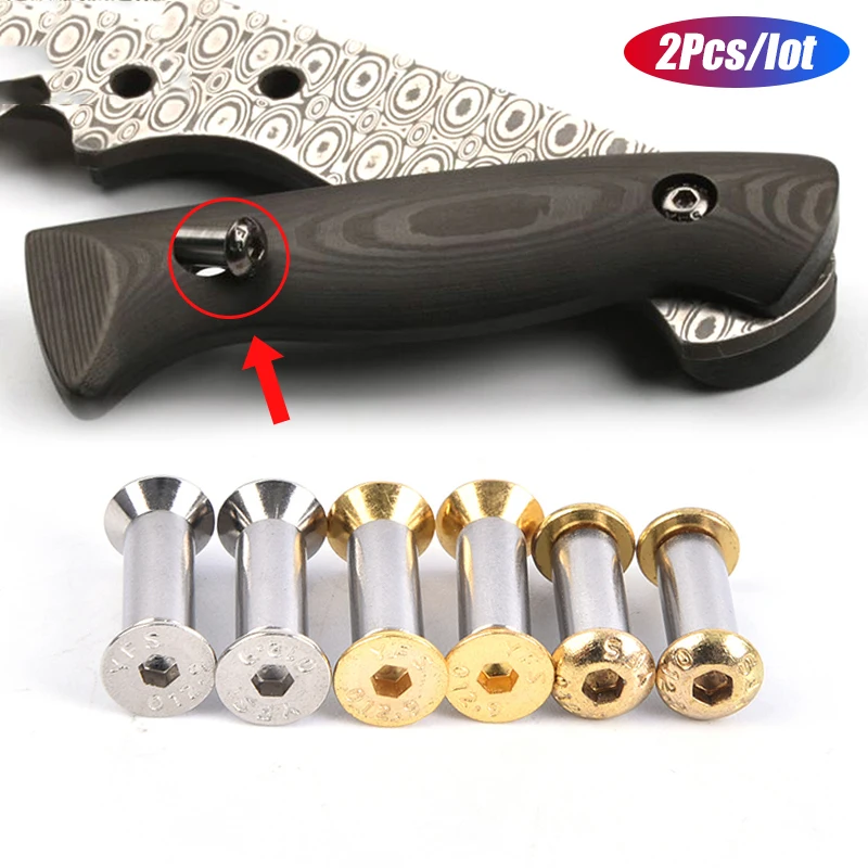 

2pcs Quality Knives Screw Rivet Tools For DIY Tools Material Knife Handle Plate Fastening Plum Style Furniture Processing Screw