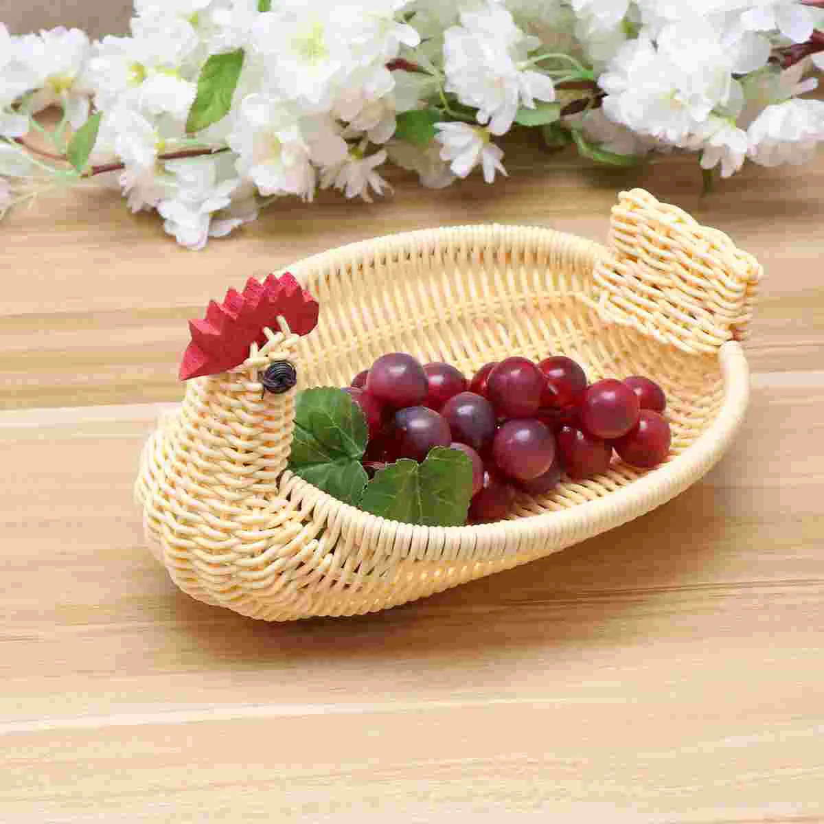 

Wicker Basket Woven Hamper Bamboo Weaving Fruit Snacks Container Snack Serving Bowl Food Storage Bowls Decorative Baskets