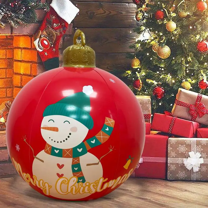 Уличные рождественские надувные Украшенные мячи 60 см гигантские большие шары из